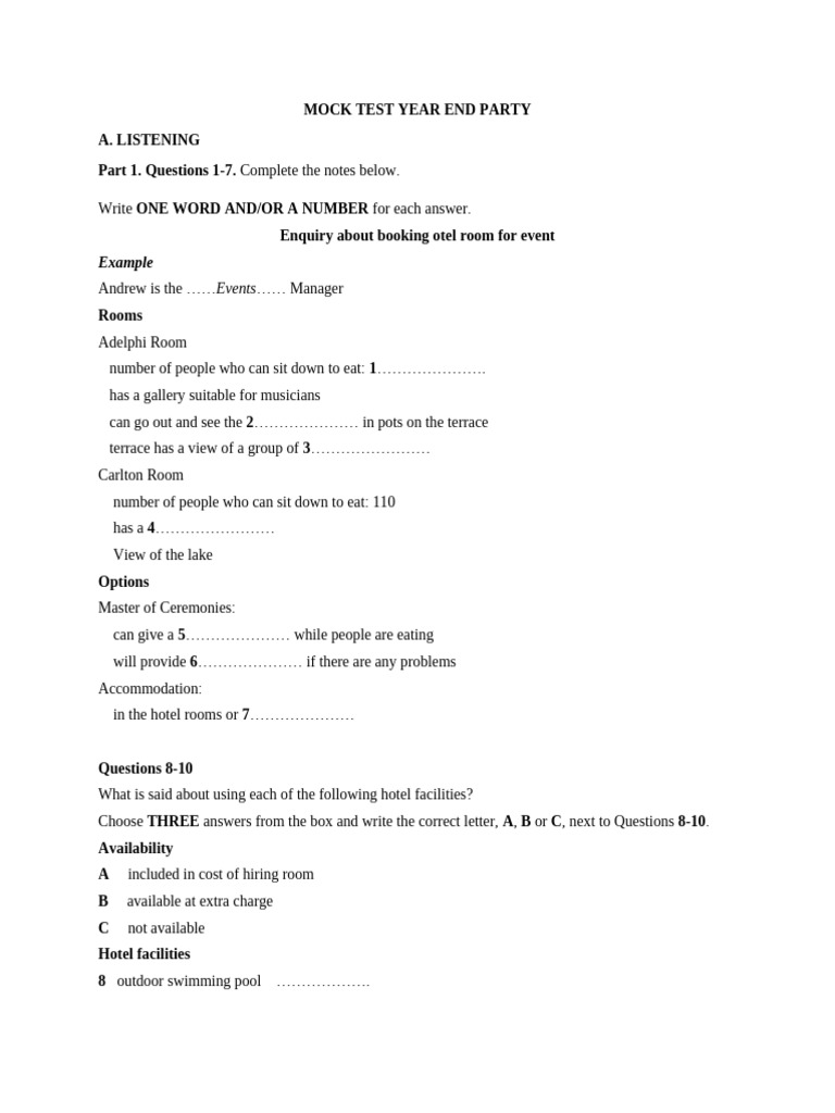 Year-End Party Mock Test Guide | PDF | Functional Magnetic Resonance ...