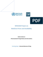 WHO/HAI Project On Medicine Prices and Availability: Review Series On Pharmaceutical Pricing Policies and Interventions