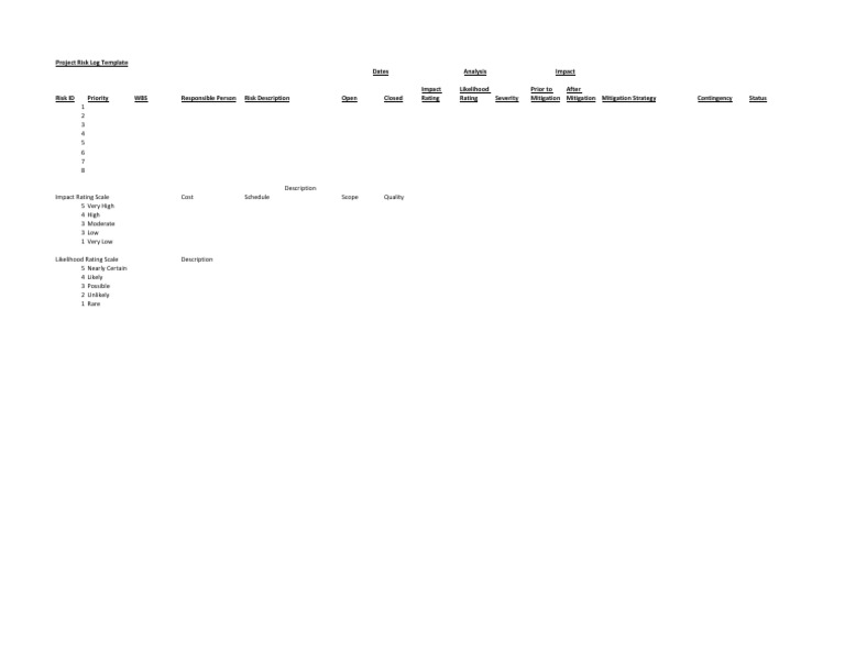 Risk Log Template | PDF