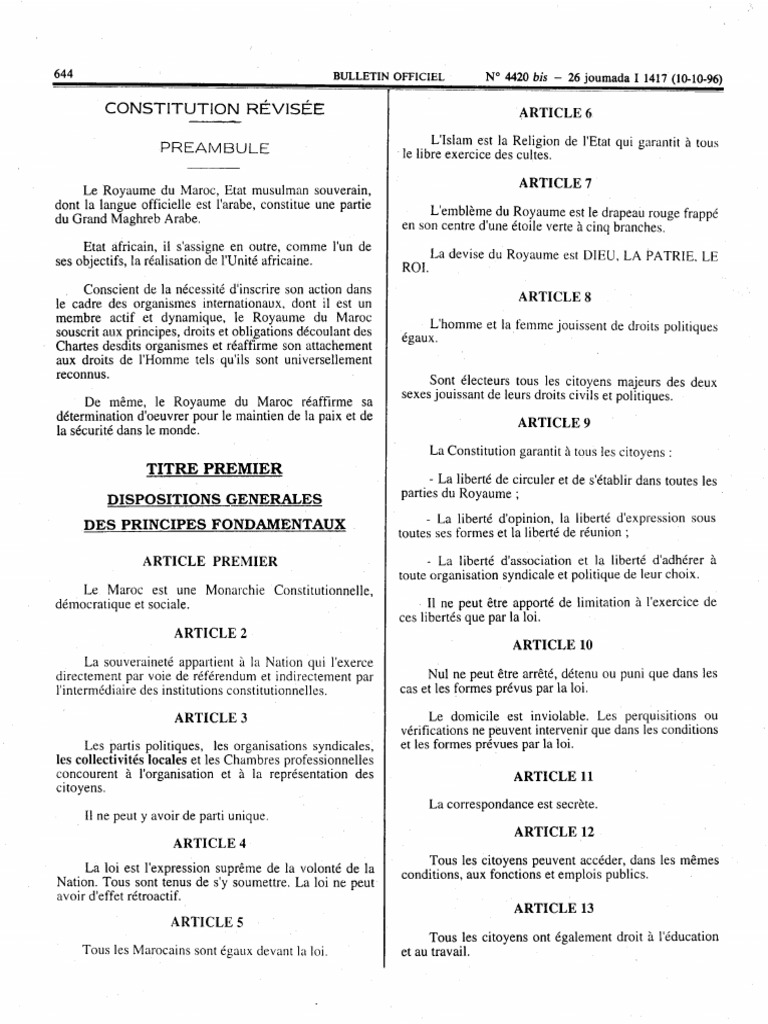 Constitution 1996 | PDF