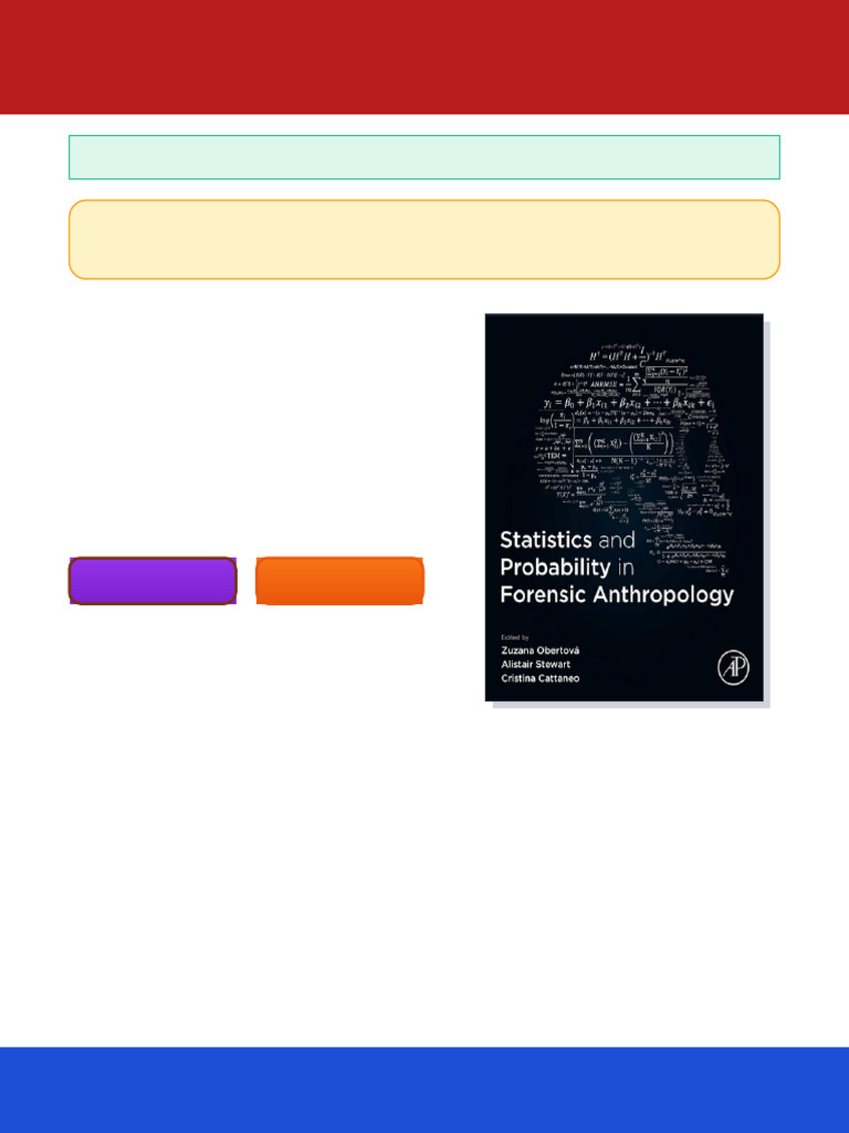 Statistics and Probability in Forensic Anthropology 1st Edition Zuzana ...