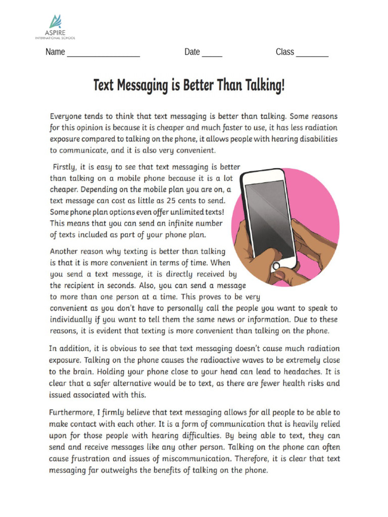 Texting is Better Than Talking | PDF