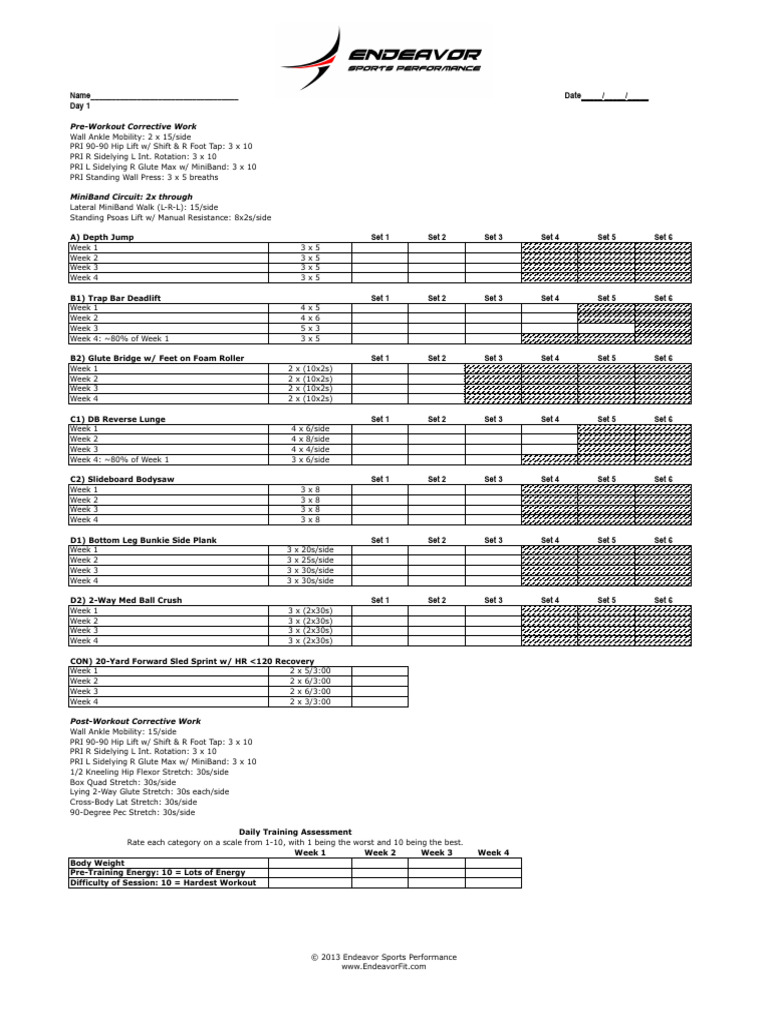 Weekly Workout Plan with Corrective Exercises | PDF | Physical Exercise ...