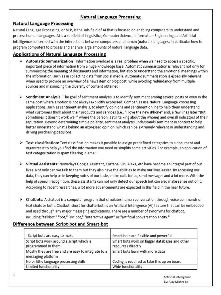 Understanding Natural Language Processing | PDF | Artificial ...