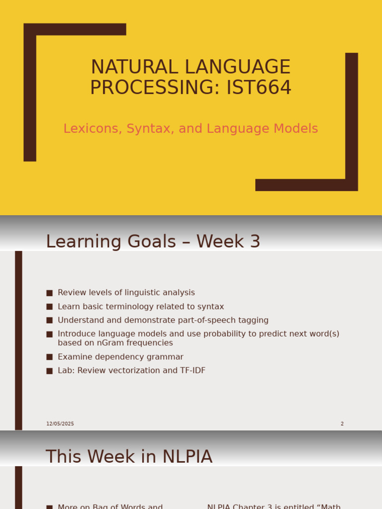 NLP Syntax and Language Models Overview | PDF | Parsing | Part Of Speech