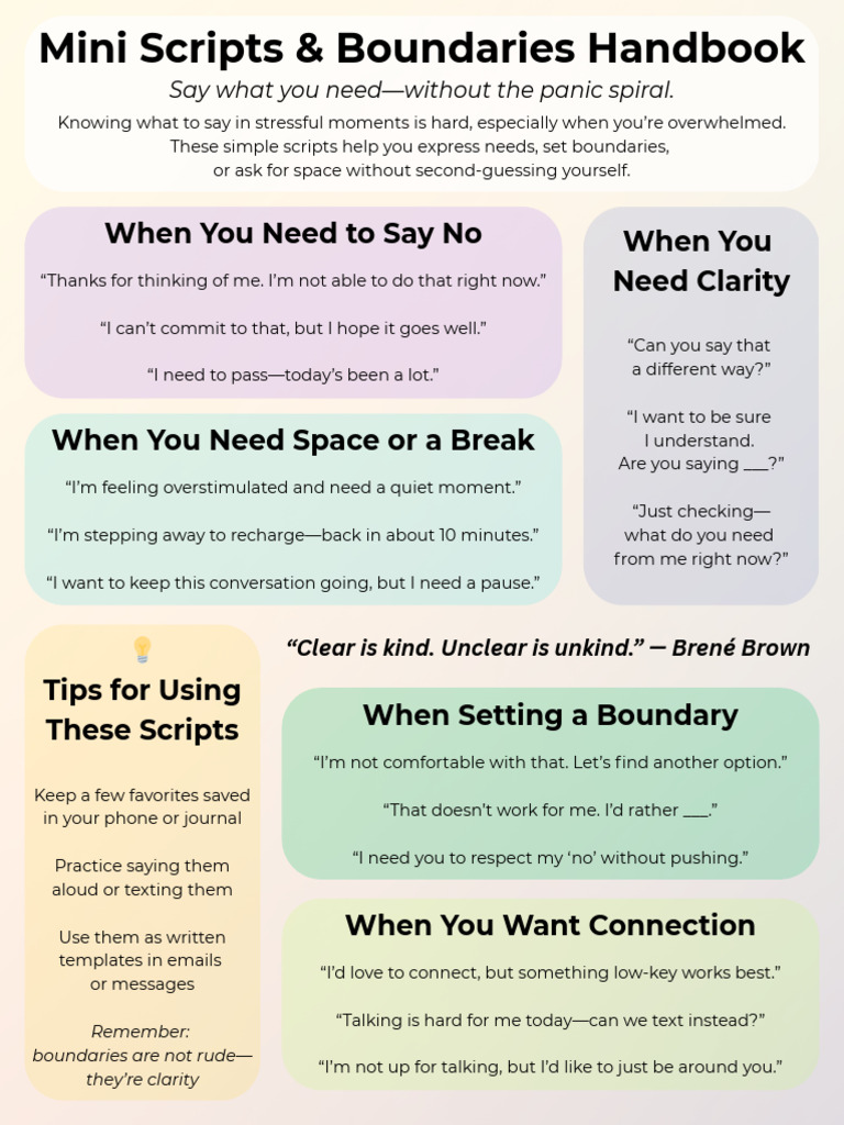 Mini Scripts for Setting Boundaries | PDF