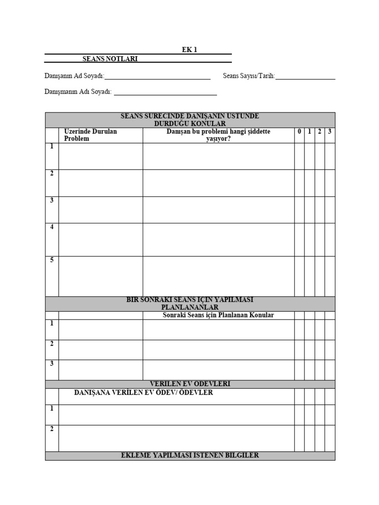 Pd Seans Formu | PDF