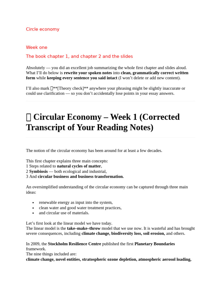 Circular Economy Concepts and Models | PDF | Life Cycle Assessment ...