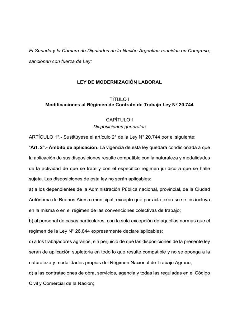 QUÉ DICE el BORRADOR de la REFORMA LABORAL: este es el PDF | PDF ...