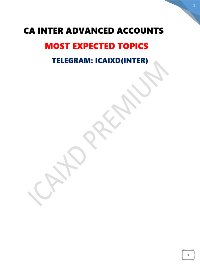 CA Inter Advanced Accounts Topics Guide | PDF | Money | Business