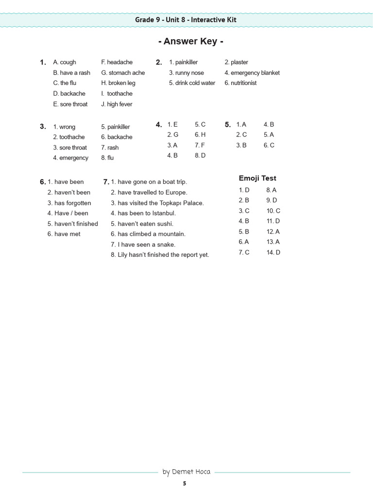 9.8 Answer Key | PDF