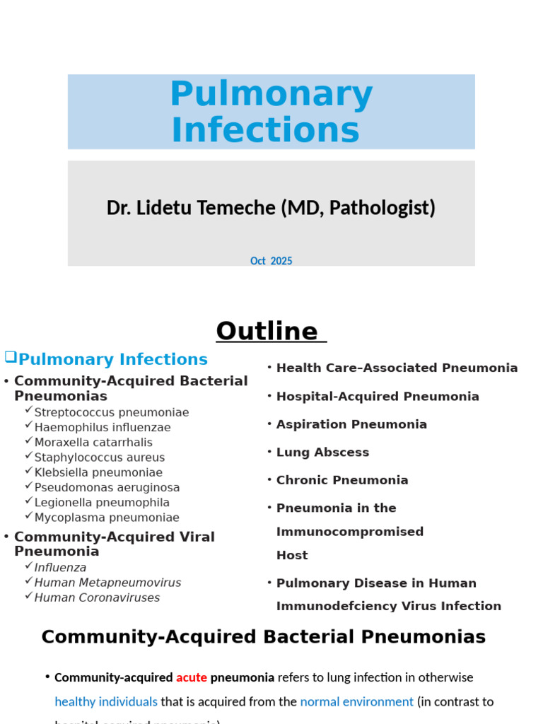Overview of Pulmonary Infections | PDF | Pneumonia | Virus