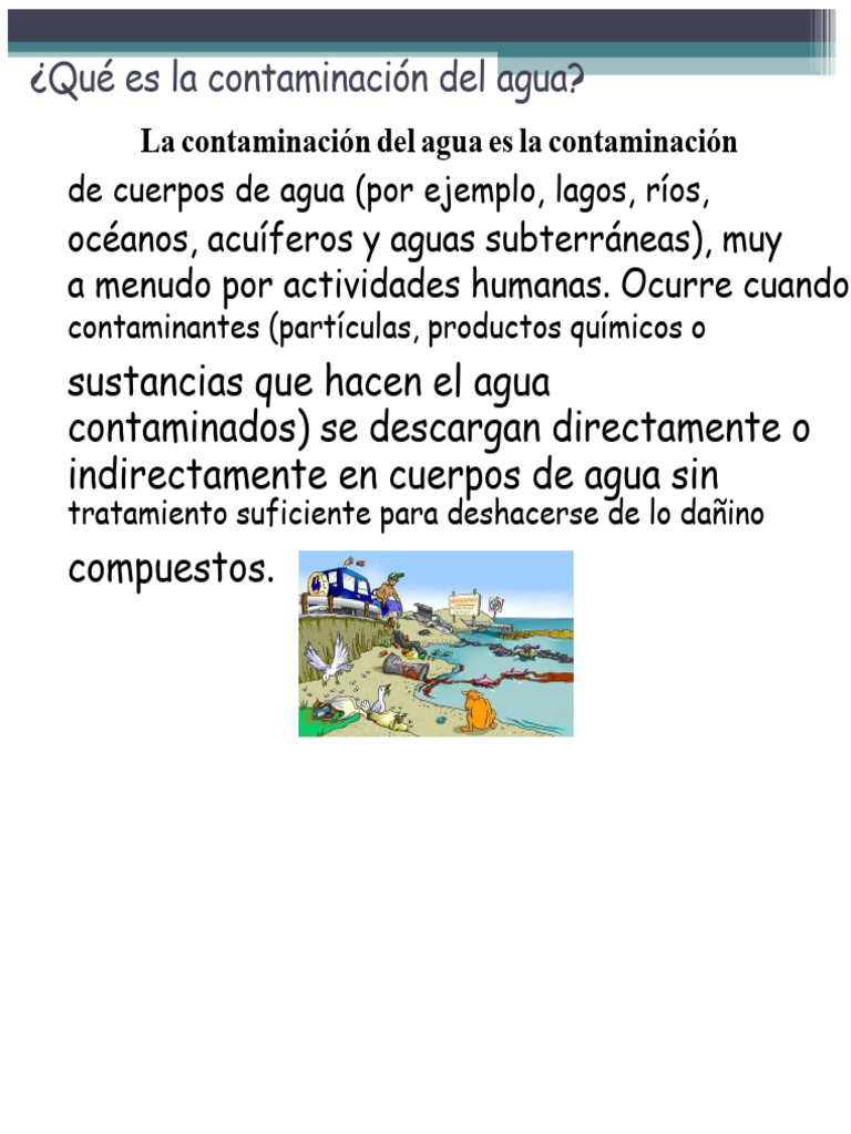 Contaminantes Del Agua y Efectos | PDF | Agua | La contaminación del agua