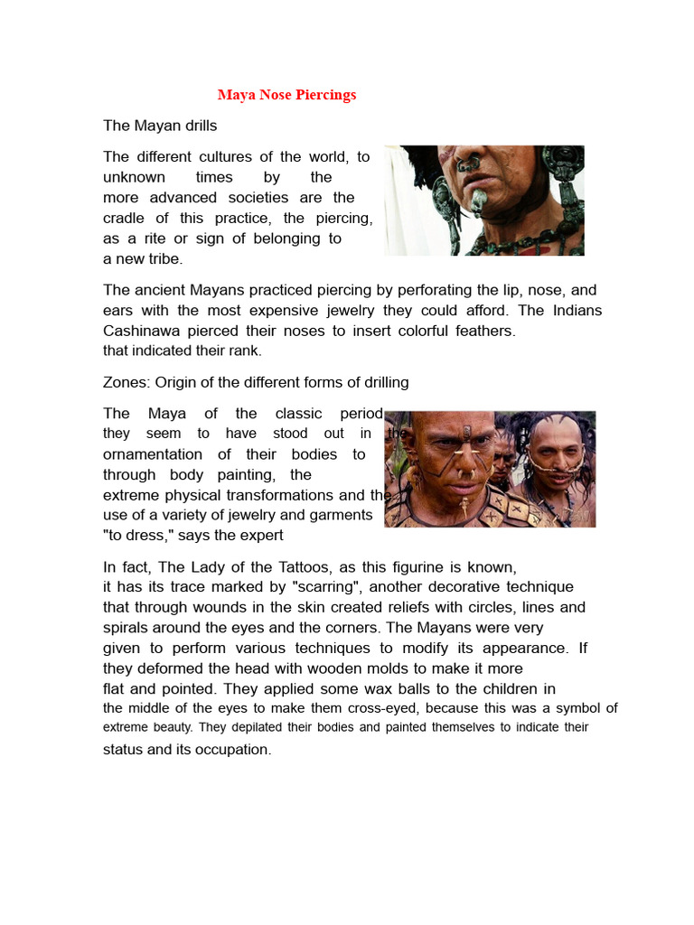 Maya Nose Piercings and Body Modifications | PDF | Maya Civilization ...