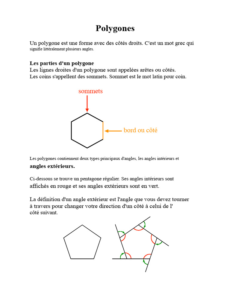 Comprendre les polygones et leurs angles | PDF | Polygone | Triangle