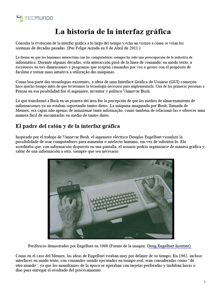 Evolución de la Interfaz Gráfica | PDF | Interfaces gráficas de usuario ...