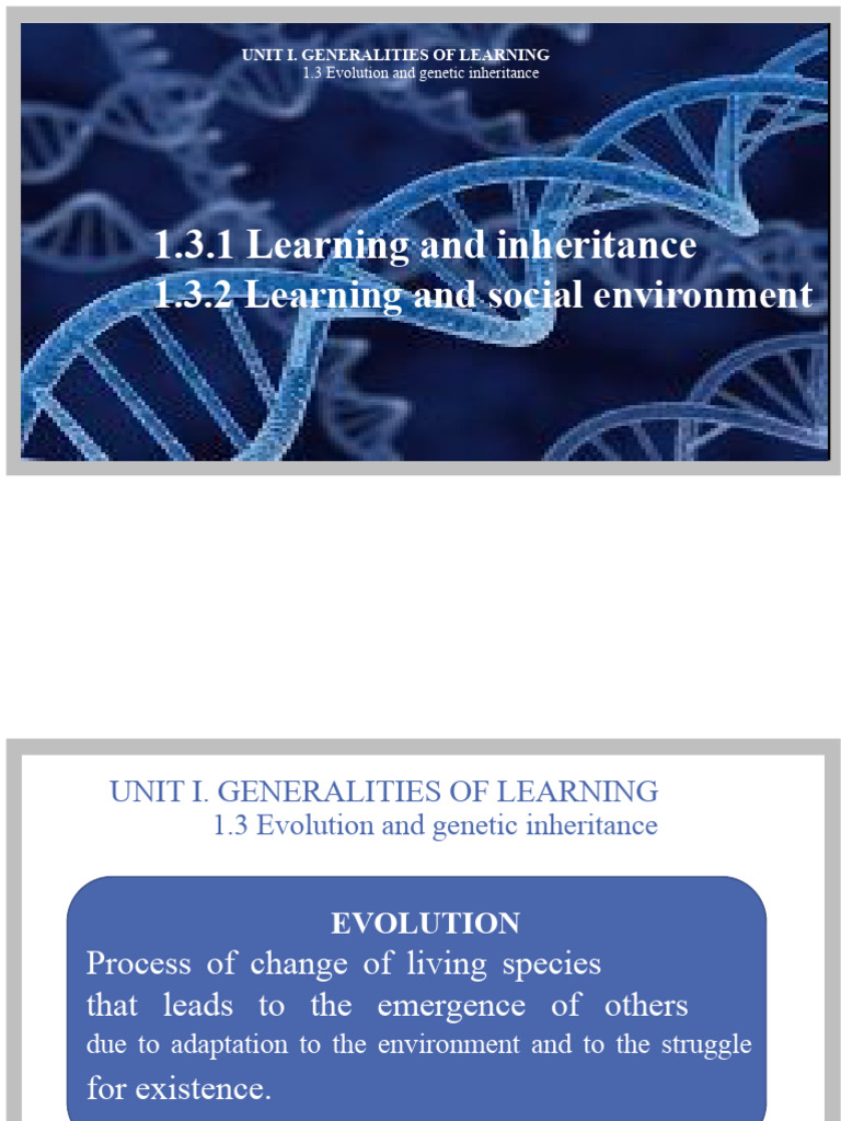 Evolution and Genetic Inheritance in Learning | PDF | Evolution | Genetics