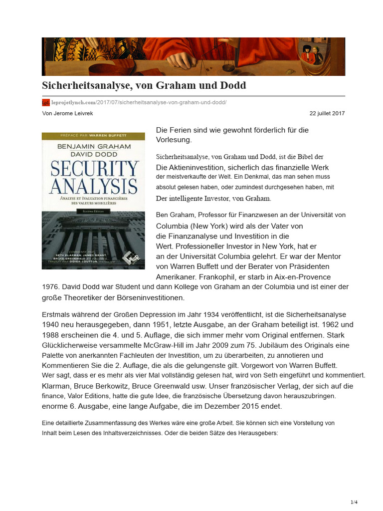 Sicherheitsanalyse Von Graham Und Dodd | PDF