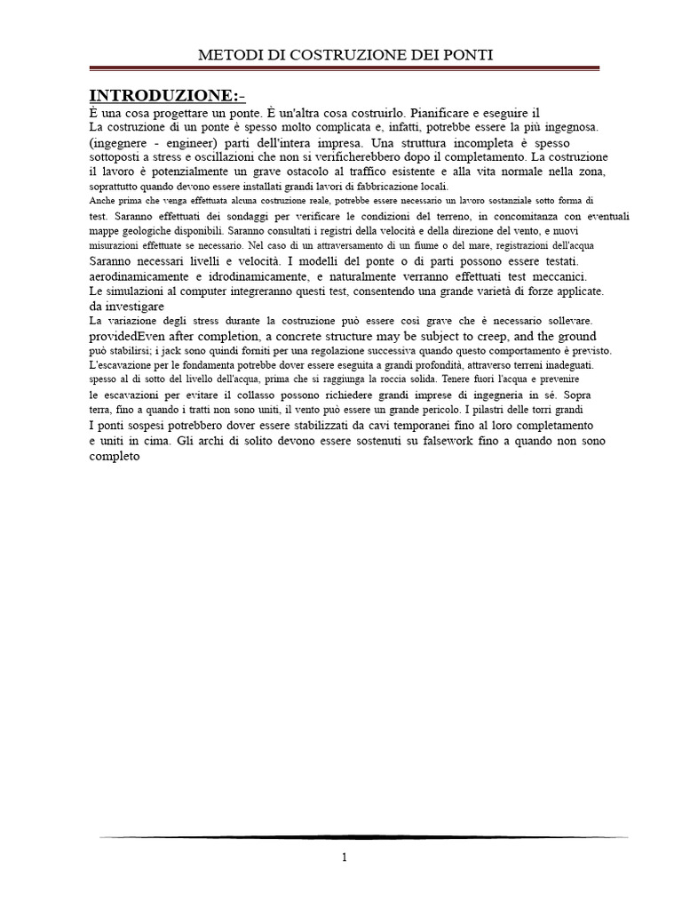 Metodi Di Costruzione Dei Ponti | PDF