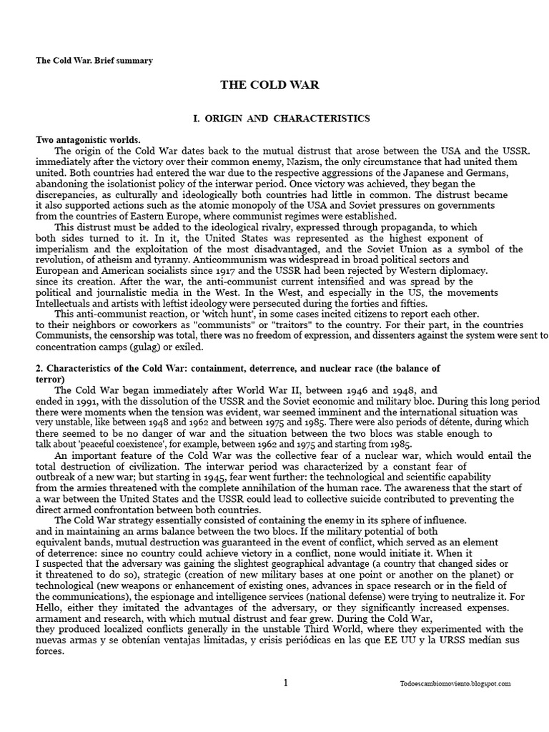 Cold War Origins and Key Events | PDF | Cold War | Soviet Union