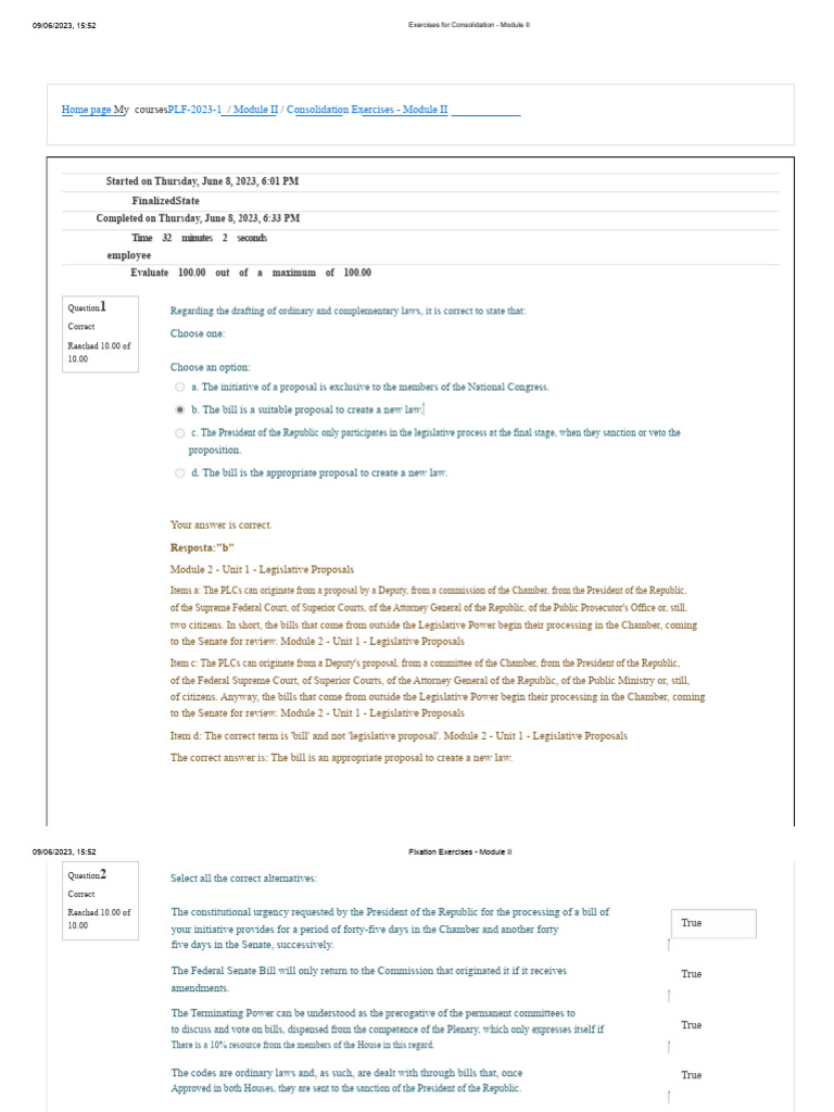 Module II Legislative Exercises Summary | PDF | Bill (Law) | United ...