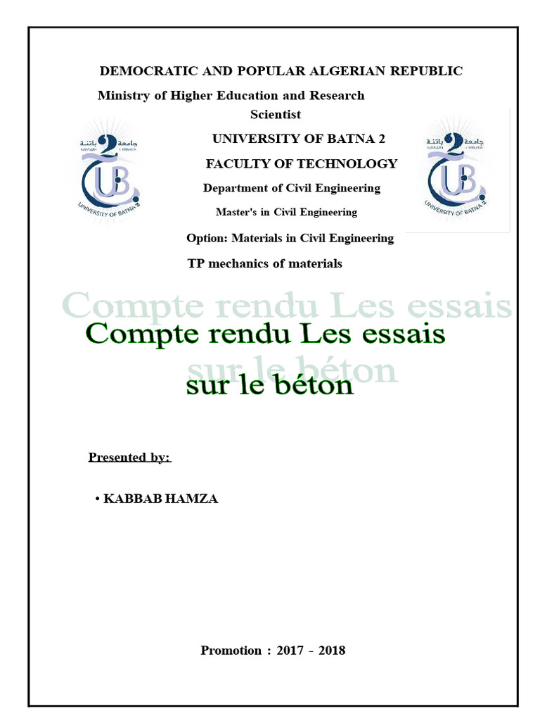 Concrete Testing Methods Report | PDF | Concrete | Deformation ...