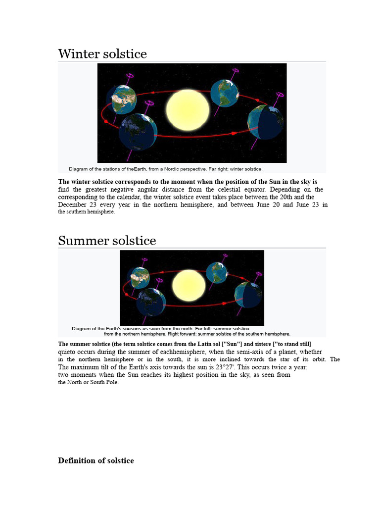 Winter solstice | PDF | Equator | Celestial Mechanics