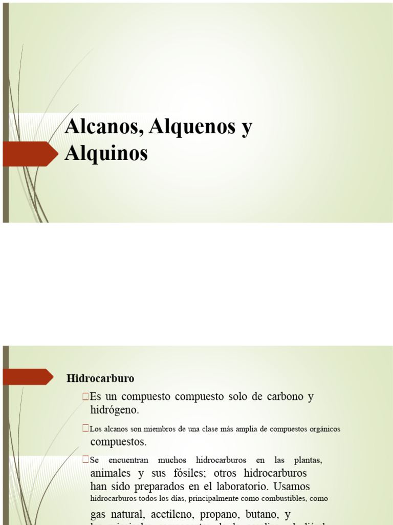Alcanos, Alquenos y Alquinos: Guía Completa | PDF | Hidrocarburos | Alqueno
