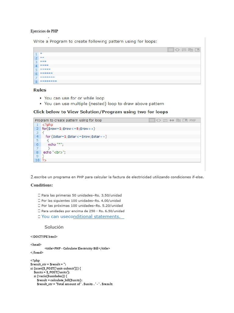 Ejercicios Prácticos de PHP para Principiantes | PDF | Matemáticas ...