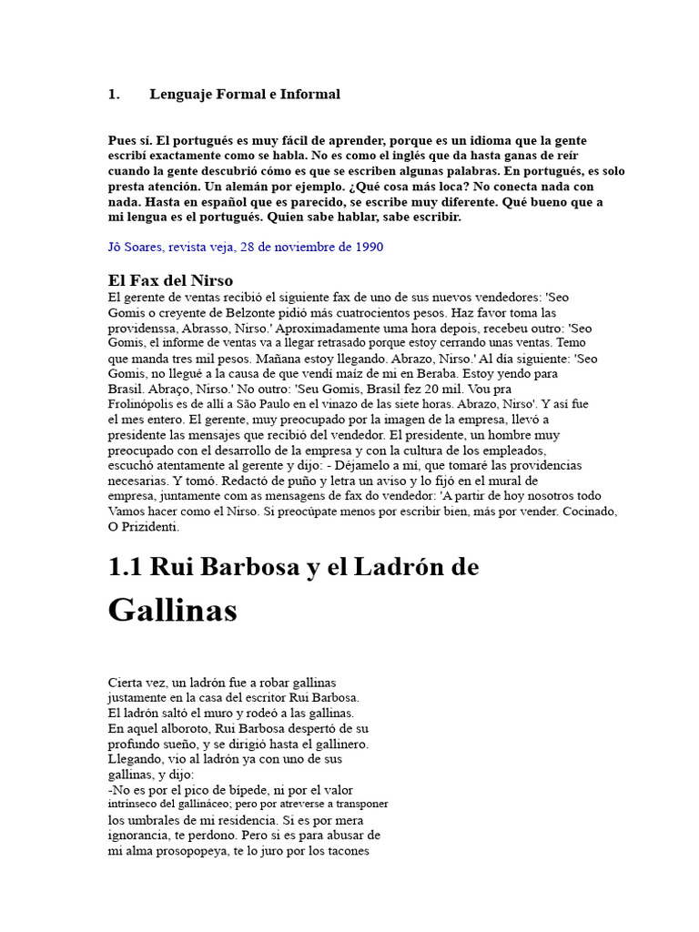 Lenguaje Formal e Informal - Actividades | PDF | Comunicación humana ...