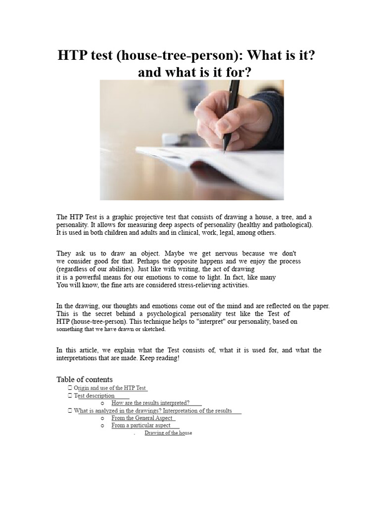 Understanding the HTP Personality Test | PDF | Art Therapy | Cognition
