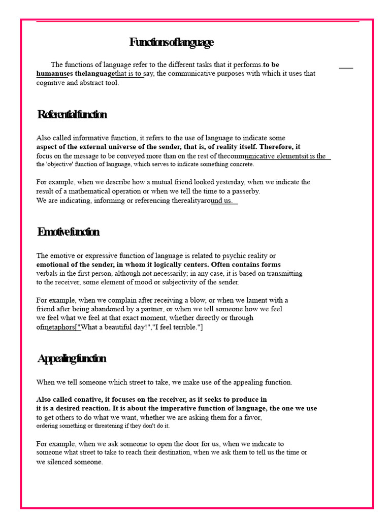 Functions of Language Explained | PDF | Communication | Syntax