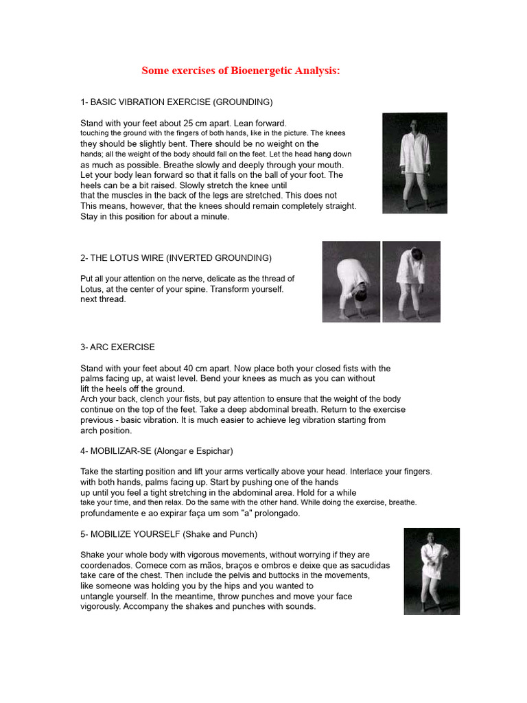 Bioenergetic Analysis Exercise Guide | PDF | Foot | Hand