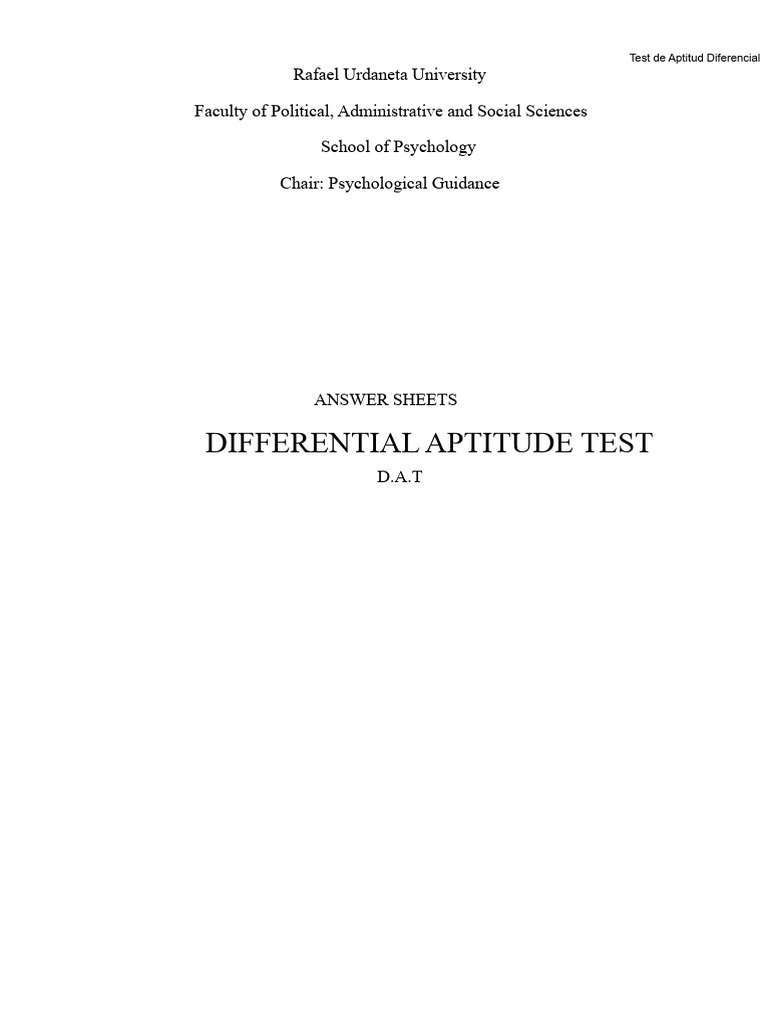 Answer Sheet Dat | PDF
