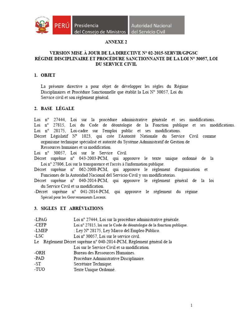 Régime disciplinaire du service civil | PDF | Directive (Union ...
