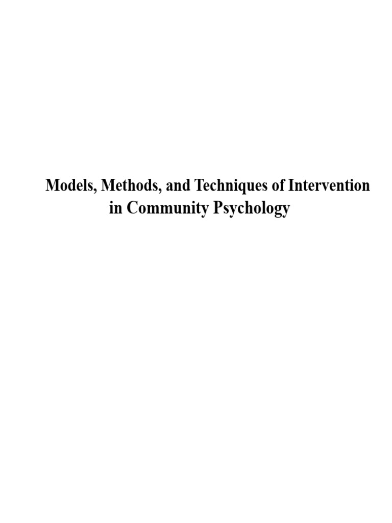 Community Psychology Intervention Models | PDF | Psychology | Community