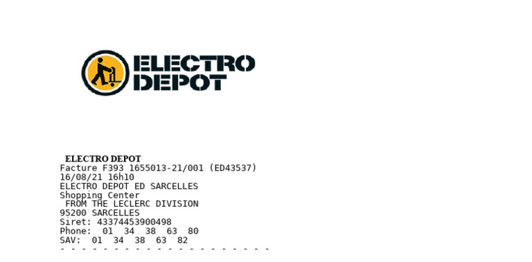 Electro Depot Invoice F393 Details | PDF