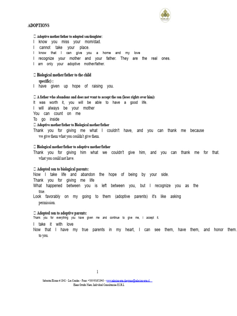 Adoption Phrases | PDF