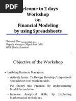 Welcome To 2 Days Workshop On Financial Modeling by Using Spreadsheets