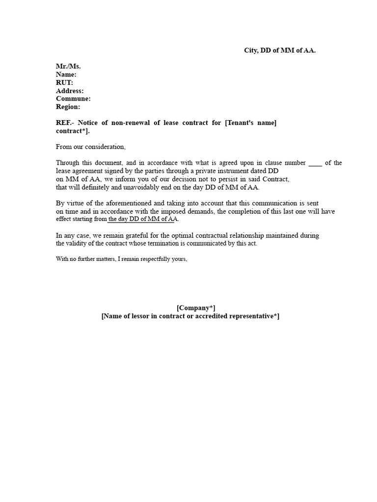 Model Eviction Letter For Lease | PDF