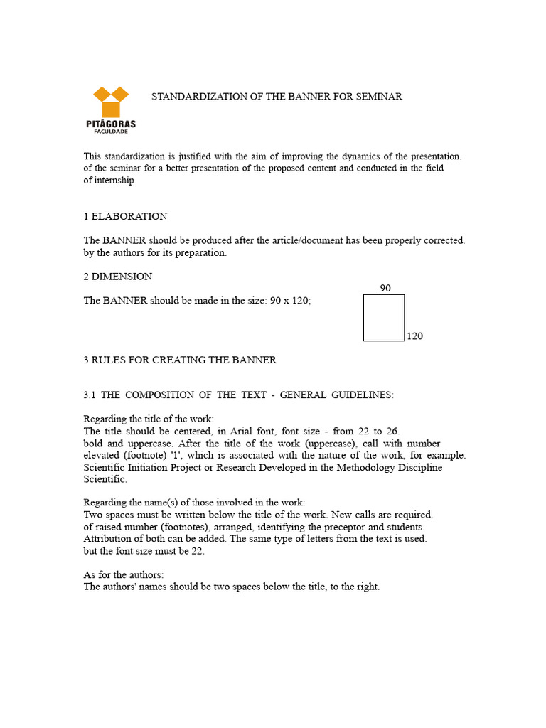 Standardization For The Creation of The Banner | PDF