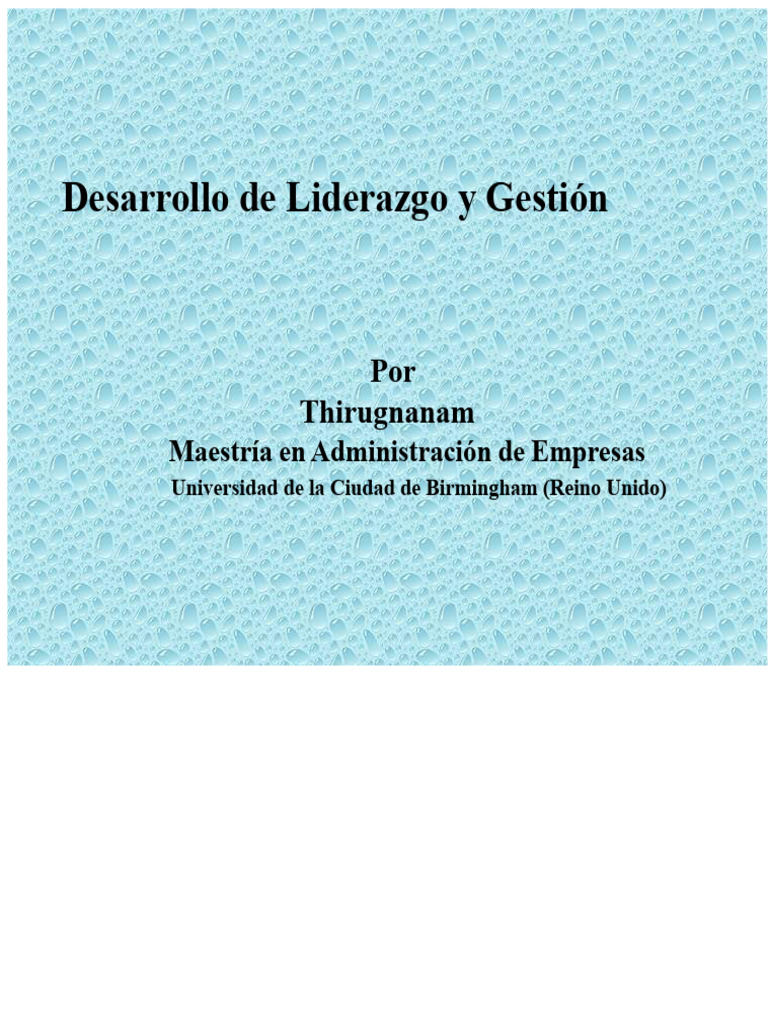 Liderazgo y Gestión: Claves del Éxito | PDF | Liderazgo | Psicología Social