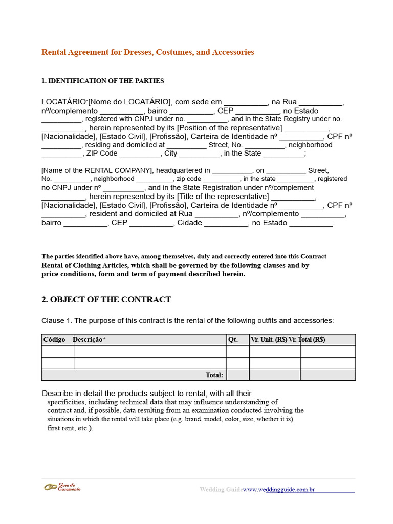 Rental Agreement For Costumes | PDF | Lease | Leasehold Estate