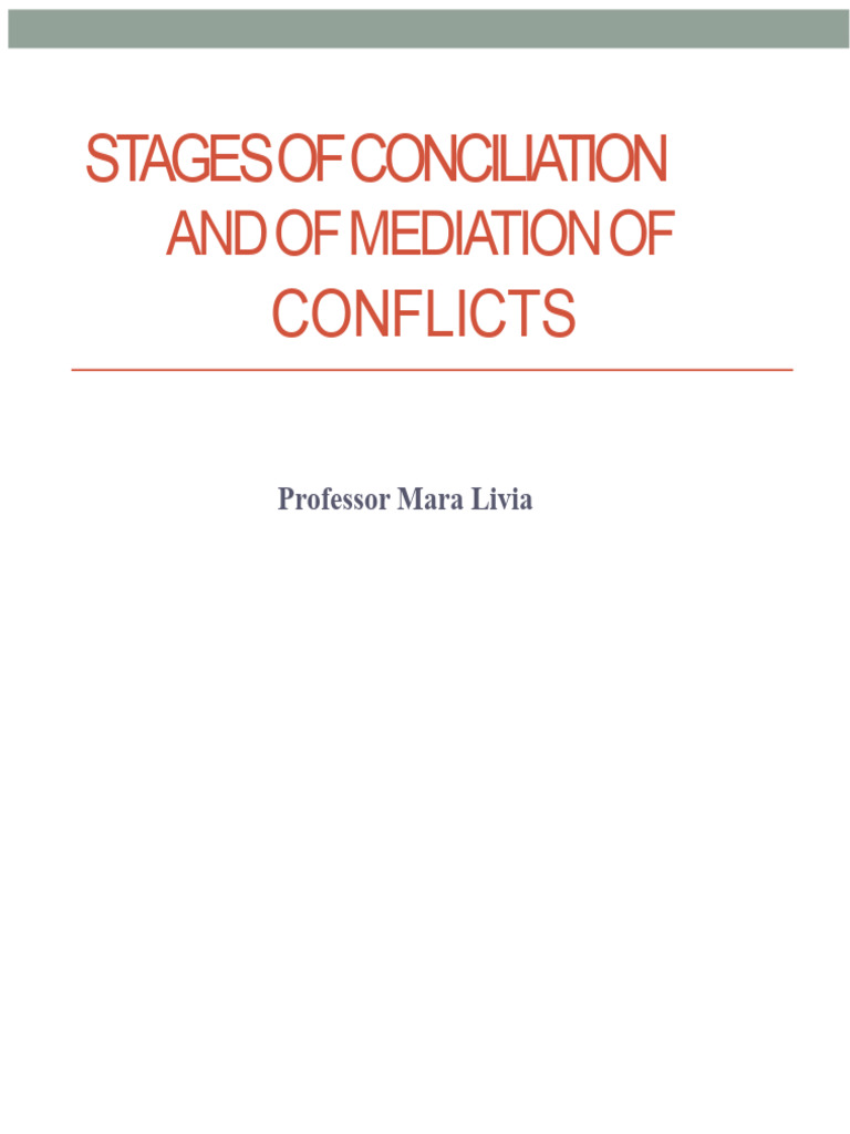 Conciliation and Mediation Stages Guide | PDF | Mediation | Conflict ...