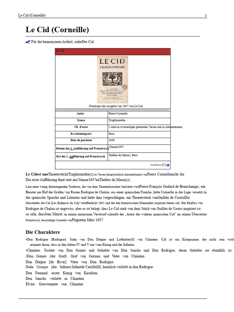 Le Cid Von Corneille PDF