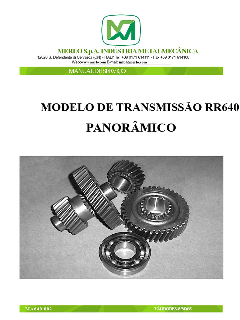 Manual de Serviço Transmissão RR640 | PDF | Eixo | Parafuso