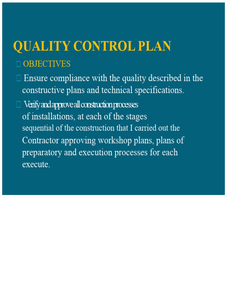 Construction Quality Control Plan | PDF | Specification (Technical ...