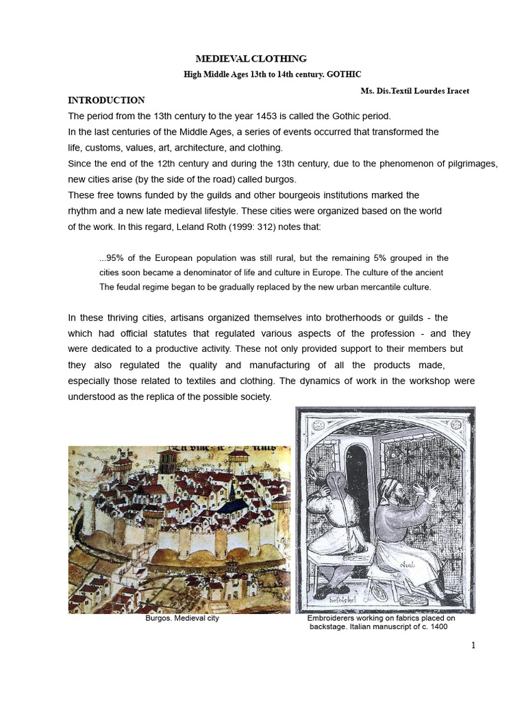 Gothic Medieval Clothing Overview | PDF | Dress | Clothing