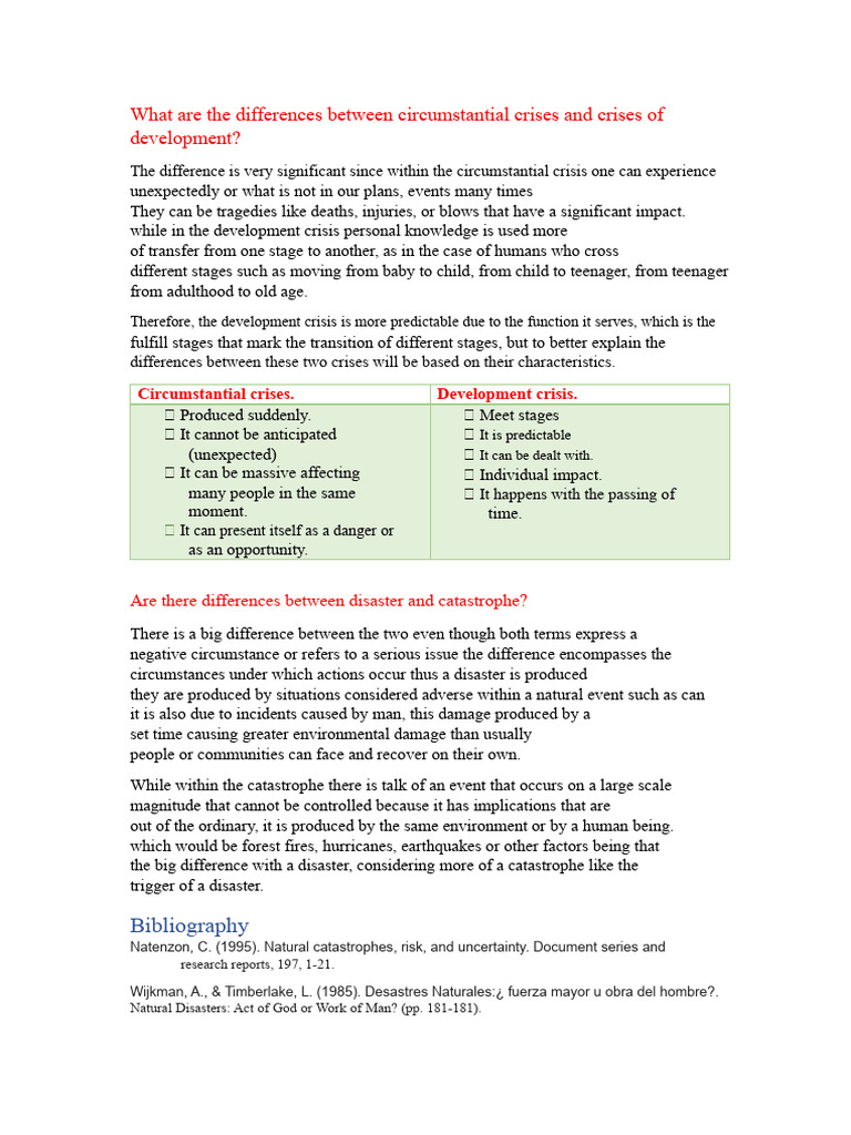 Circumstantial vs. Development Crises Explained | PDF | Adolescence ...