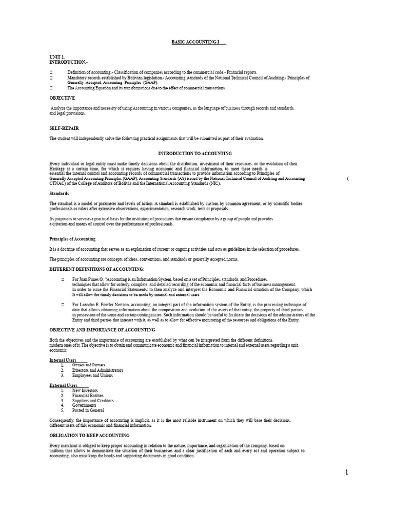 Introduction to Basic Accounting Principles | PDF | Debits And Credits ...